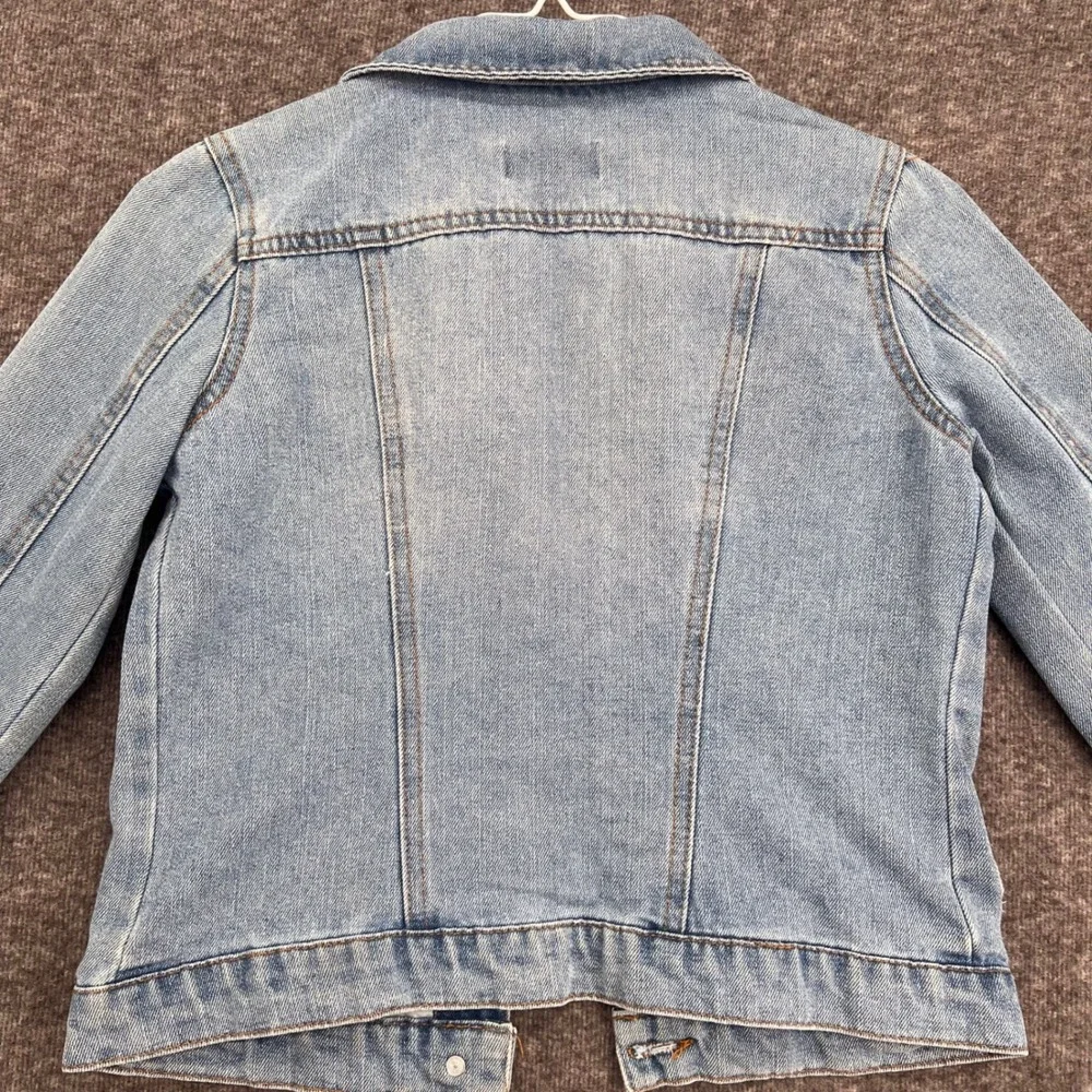 Tommy Bahama Kids 10 Denim Jacket Medium Wash Floral Rhinestone Distressed Blue